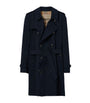 Burberry Blue Mid-Length Kensington Heritage Trench Coat