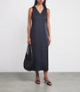 Weekend Max Mara Blue Satin Maxi Dress