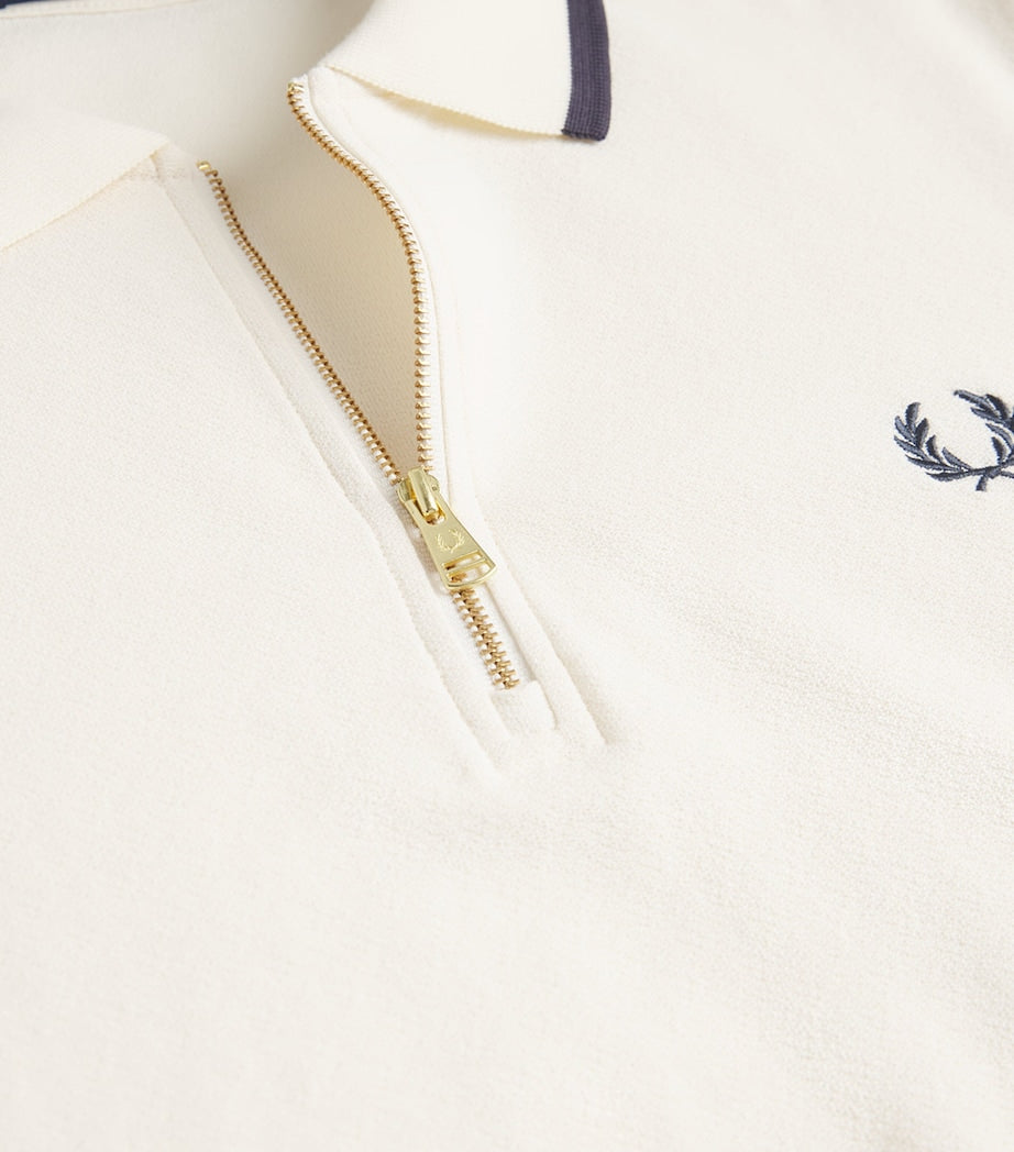 Cotton Crepe Piqué Polo Shirt