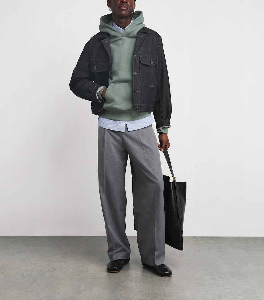 Cotton Logo Hoodie SAGE/ECRU