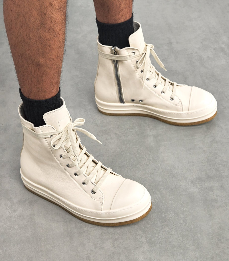 Leather High-Top Sneakers