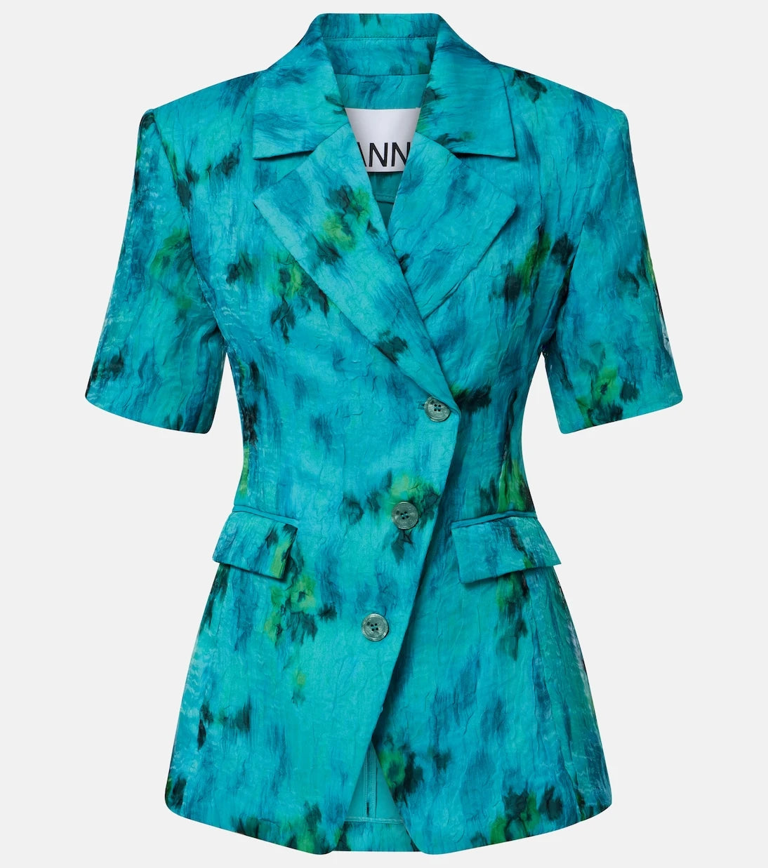 Ganni - Printed organza blazer