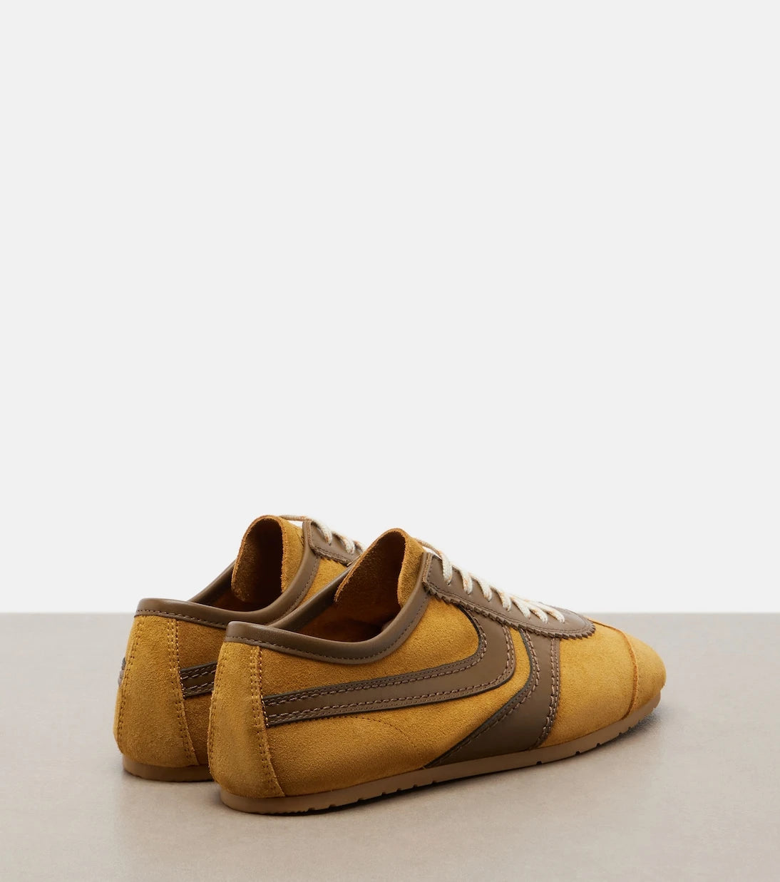Dries Van Noten - Leather-trimmed suede sneakers