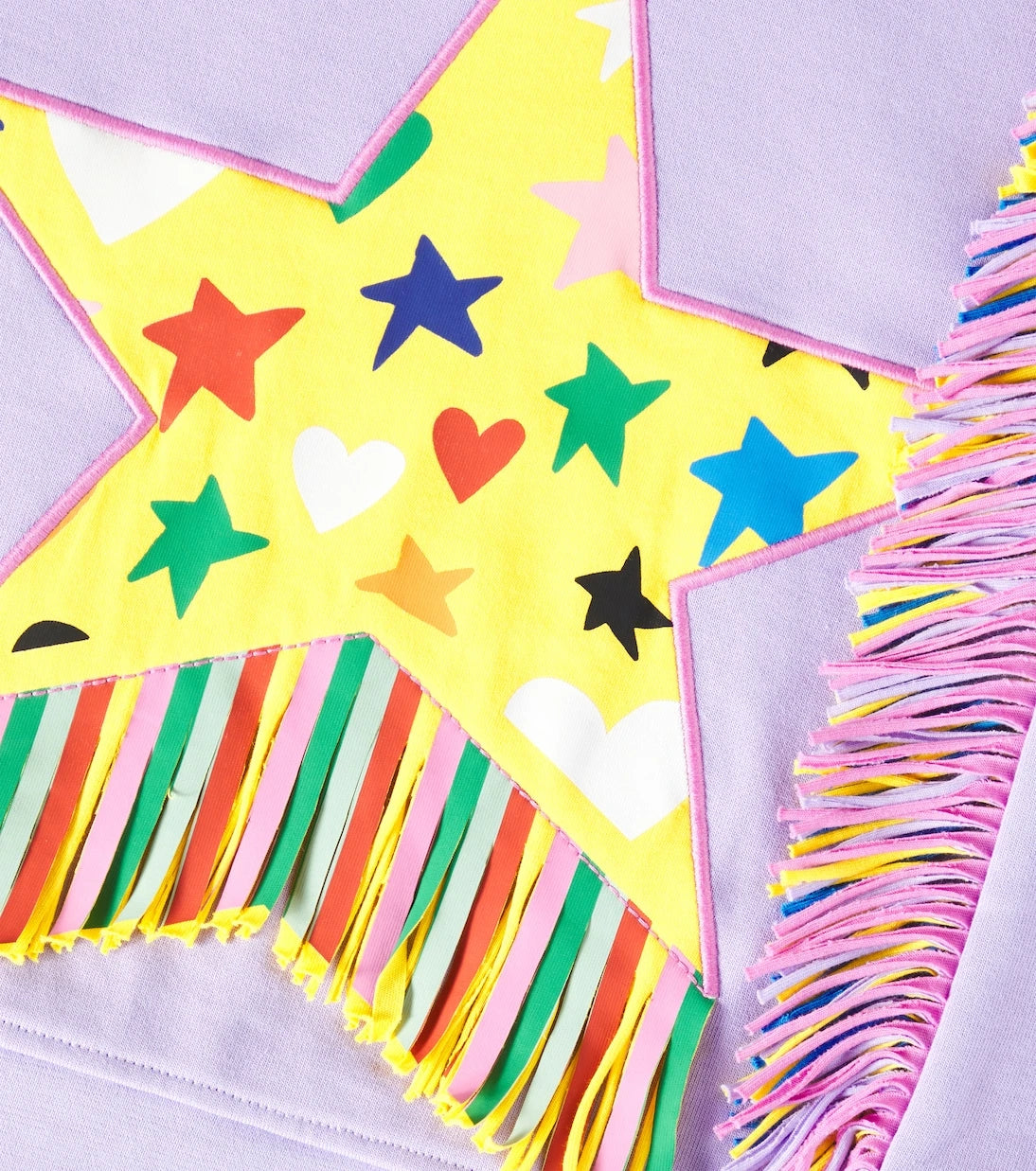 Stella McCartney Kids - كنزة صوفية قطنية مزينة بشراشيب