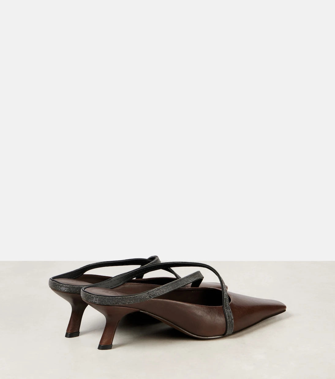 Brunello Cucinelli - Monili leather mules
