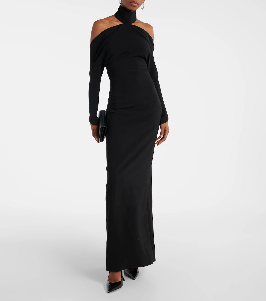 Courrèges - Circle open-back high-neck gown