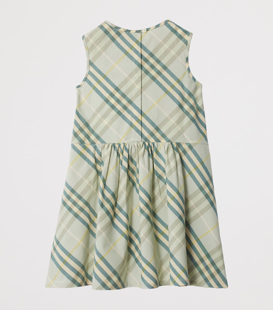 Burberry Kids Green Cotton Check Dress (3-12 Years)