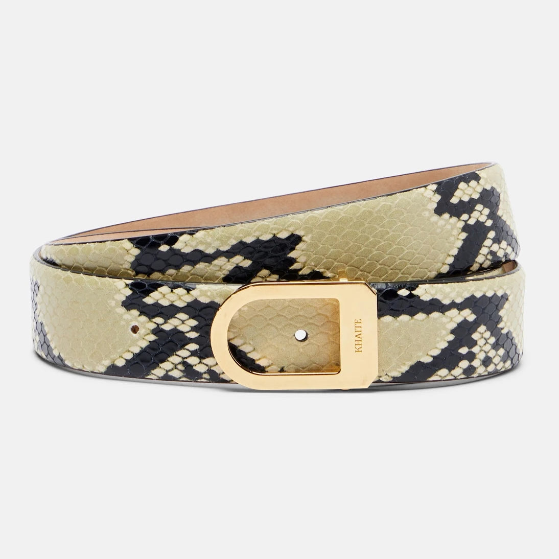 Khaite - Saddle 30mm snake-effect leather belt
