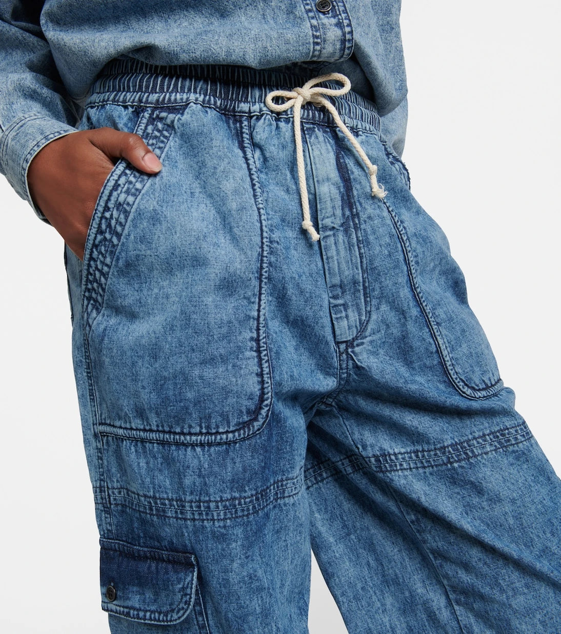 Marant Etoile - Viamao straight cotton chambray pants