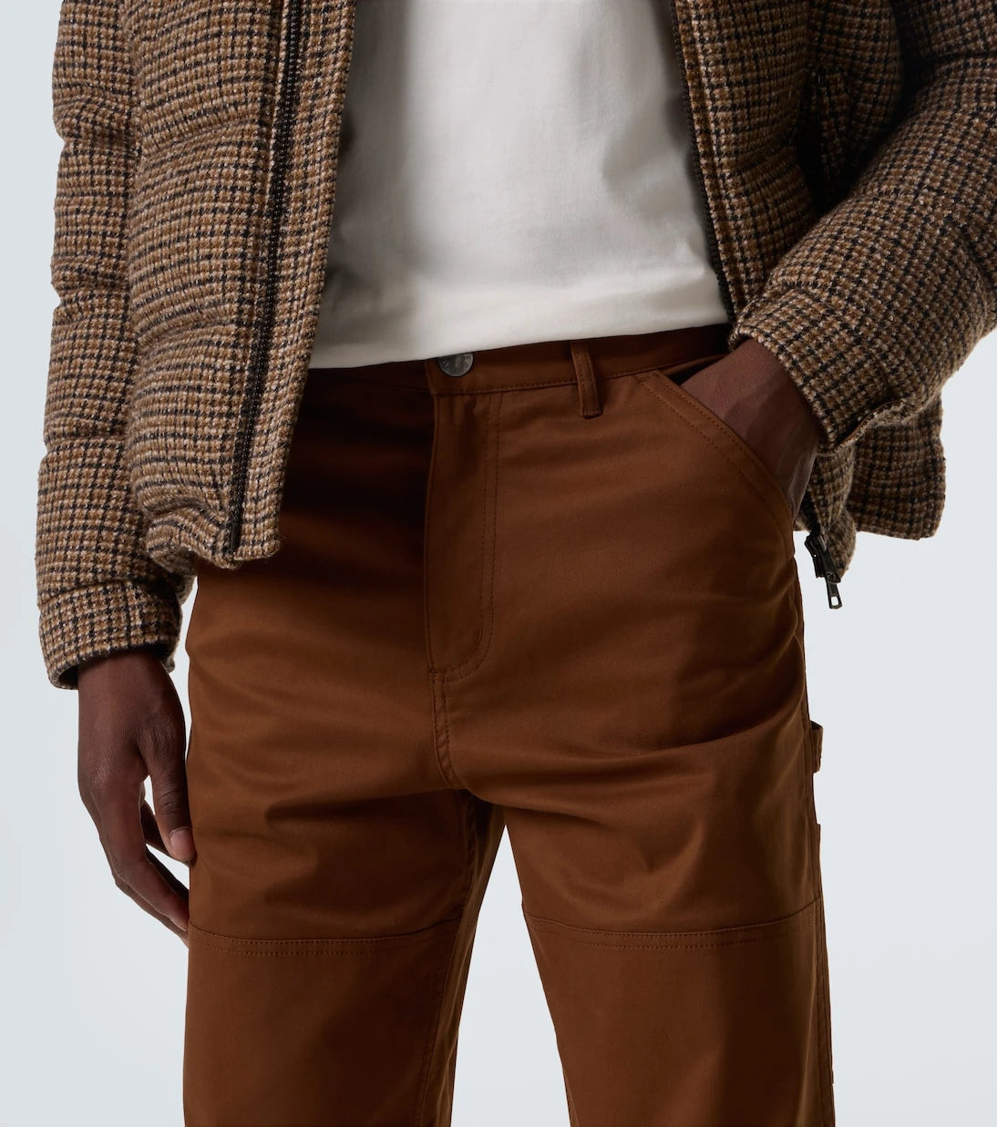 مونكلر - بنطلون مستقيم من مزيج قطن الغبردين