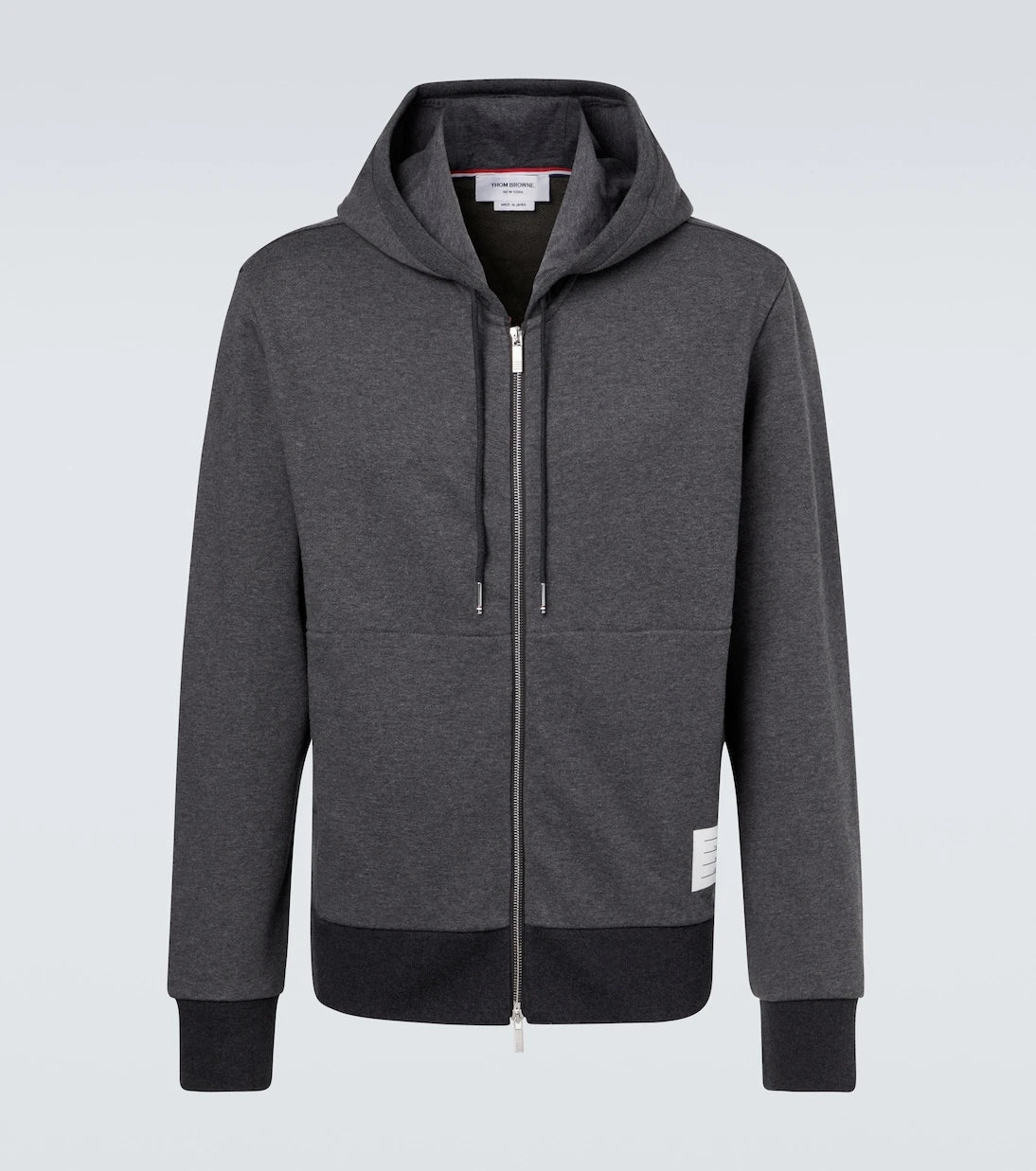 Thom Browne - 4-Bar cotton jersey zip-up hoodie