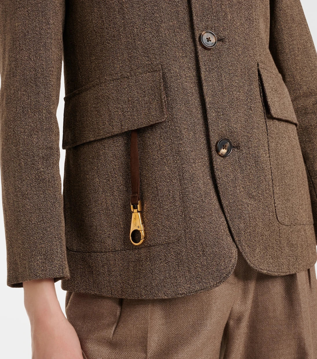 Loro Piana - Suede-trimmed linen jacket