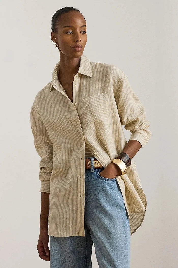 Lauren Ralph Lauren kadın pamuklu gömlek
