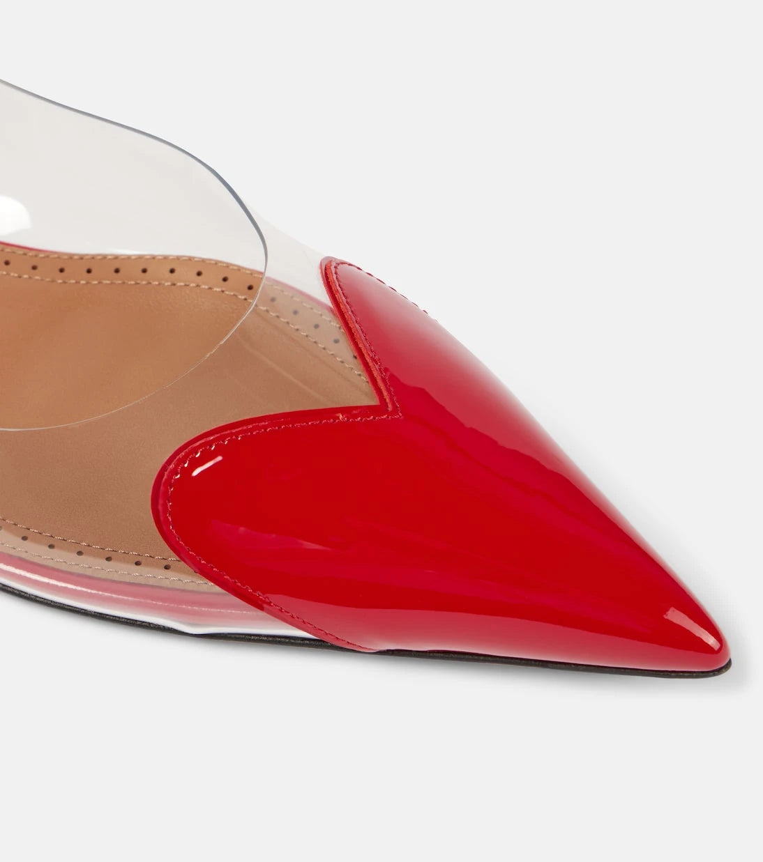 Alaïa - Le Cœur patent leather and PU slingback flats