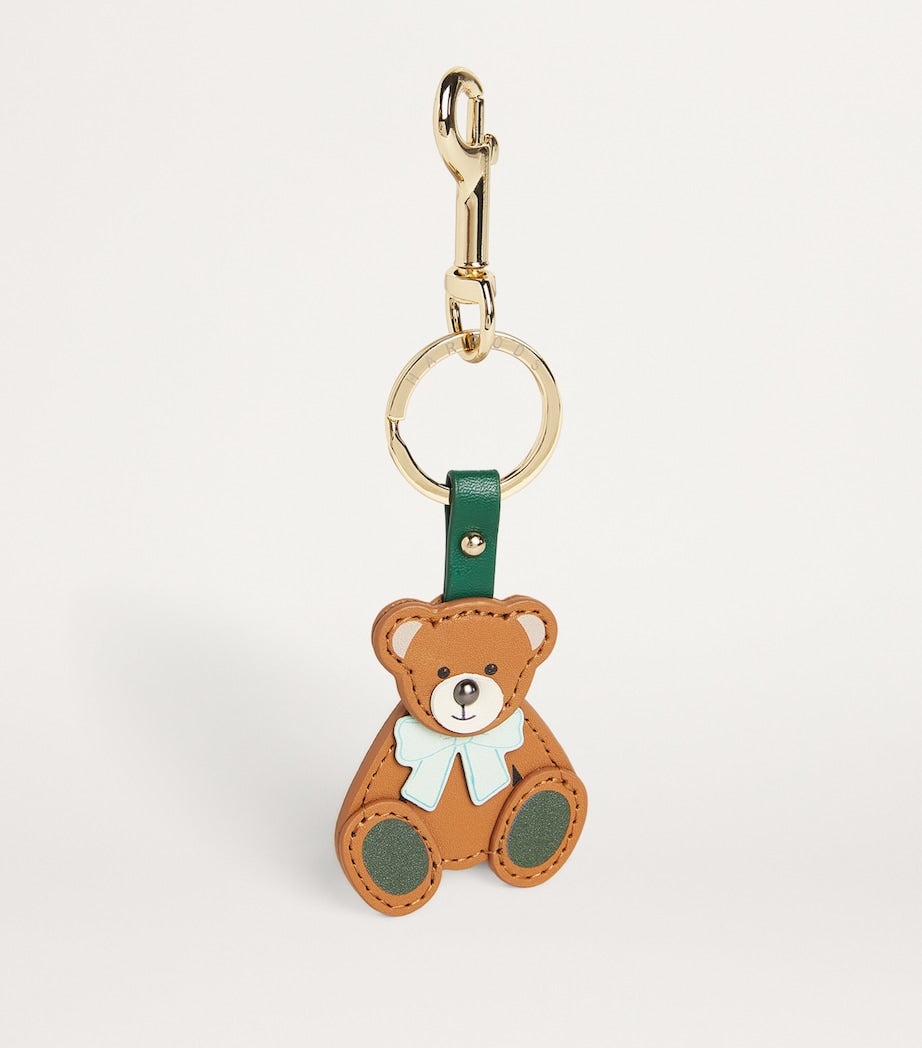 Multi Leather Keyring Harrods Bear