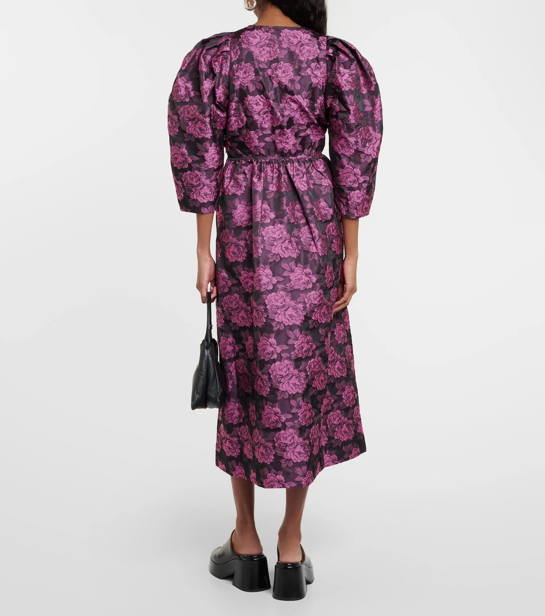 Ganni - Floral jacquard midi dress