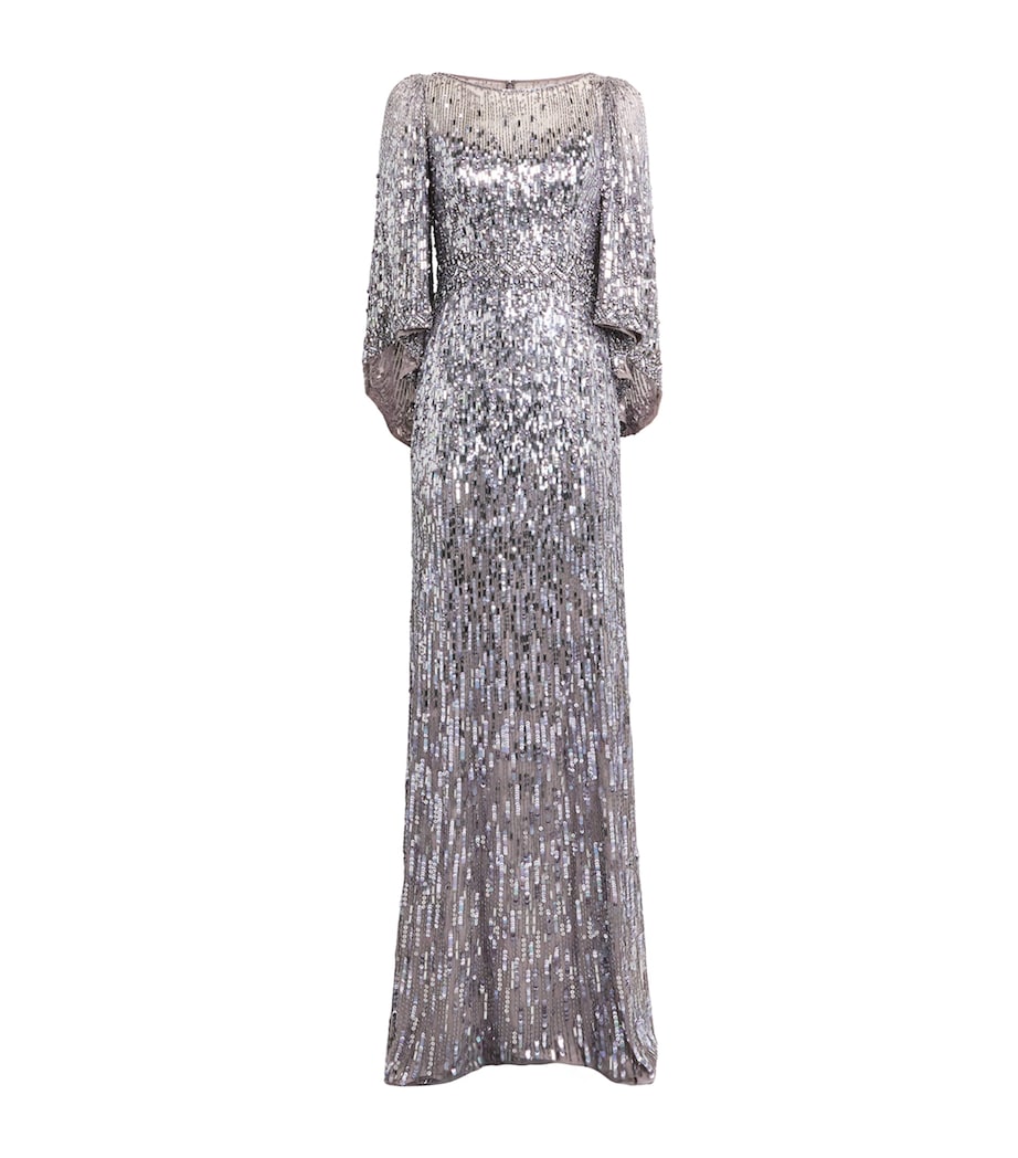 Jenny Packham Metallic Embellished Ines Gown