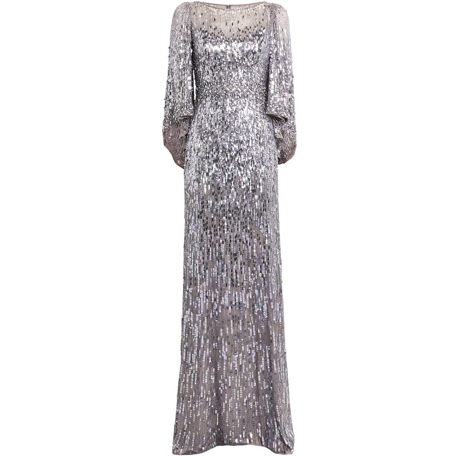 Jenny Packham Metallic Embellished Ines Gown