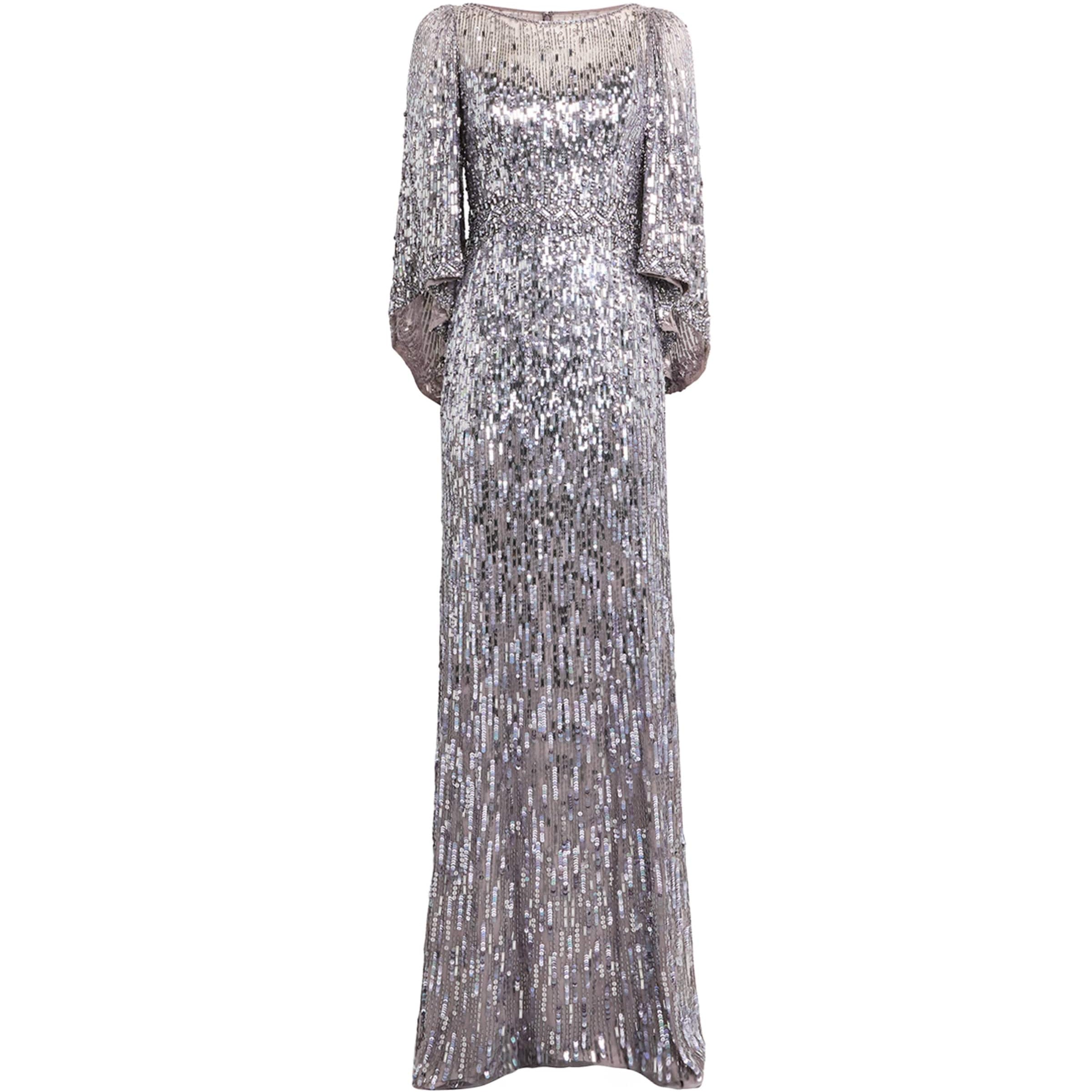 Jenny Packham Metallic Embellished Ines Gown