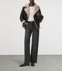 AllSaints Shearling Sola Leather Jacket BLACK/NATURAL