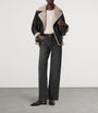 AllSaints Shearling Sola Leather Jacket BLACK/NATURAL