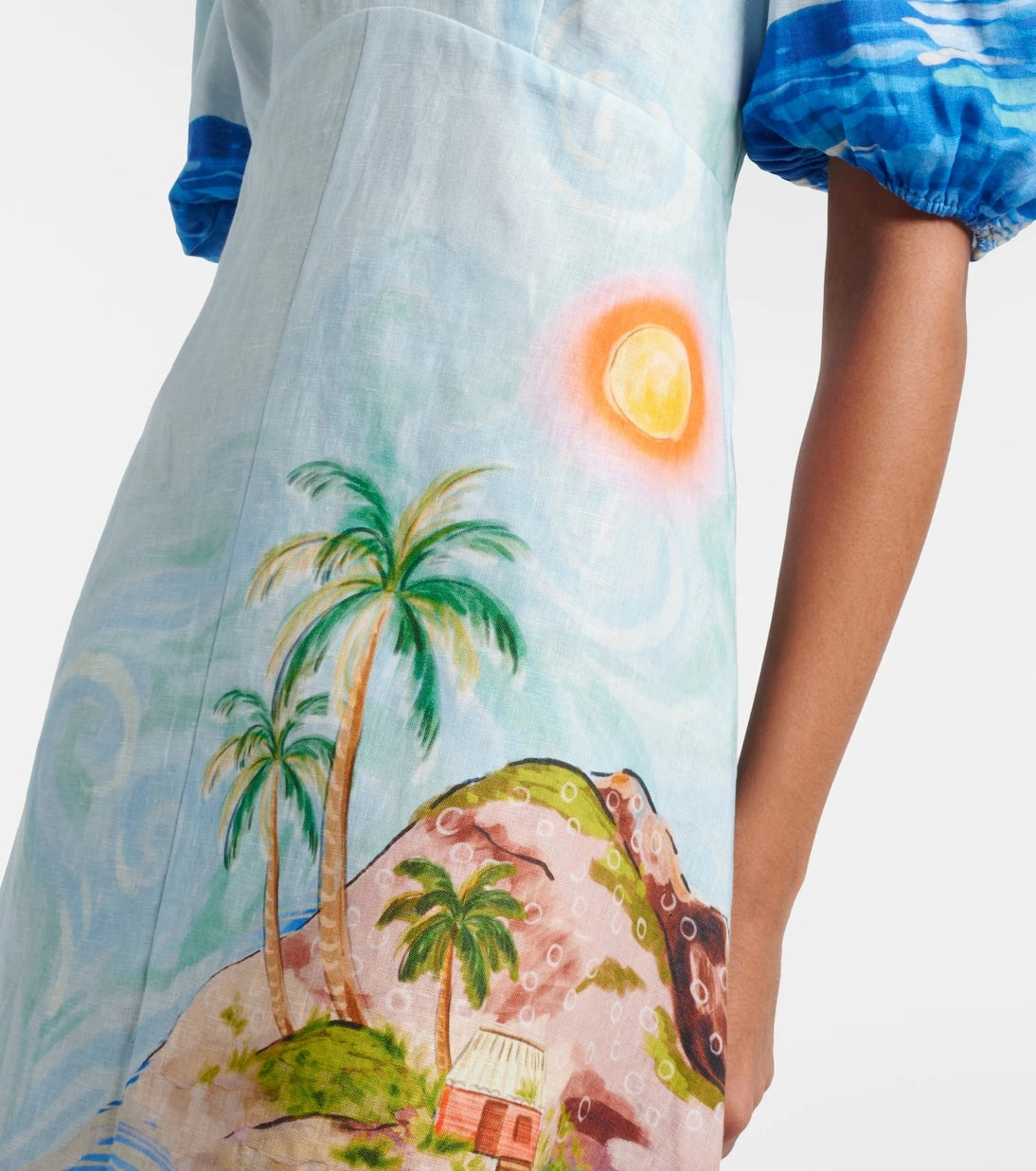 Alémais - Printed linen midi dress