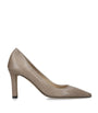 Beige Carla Leather Pumps 80