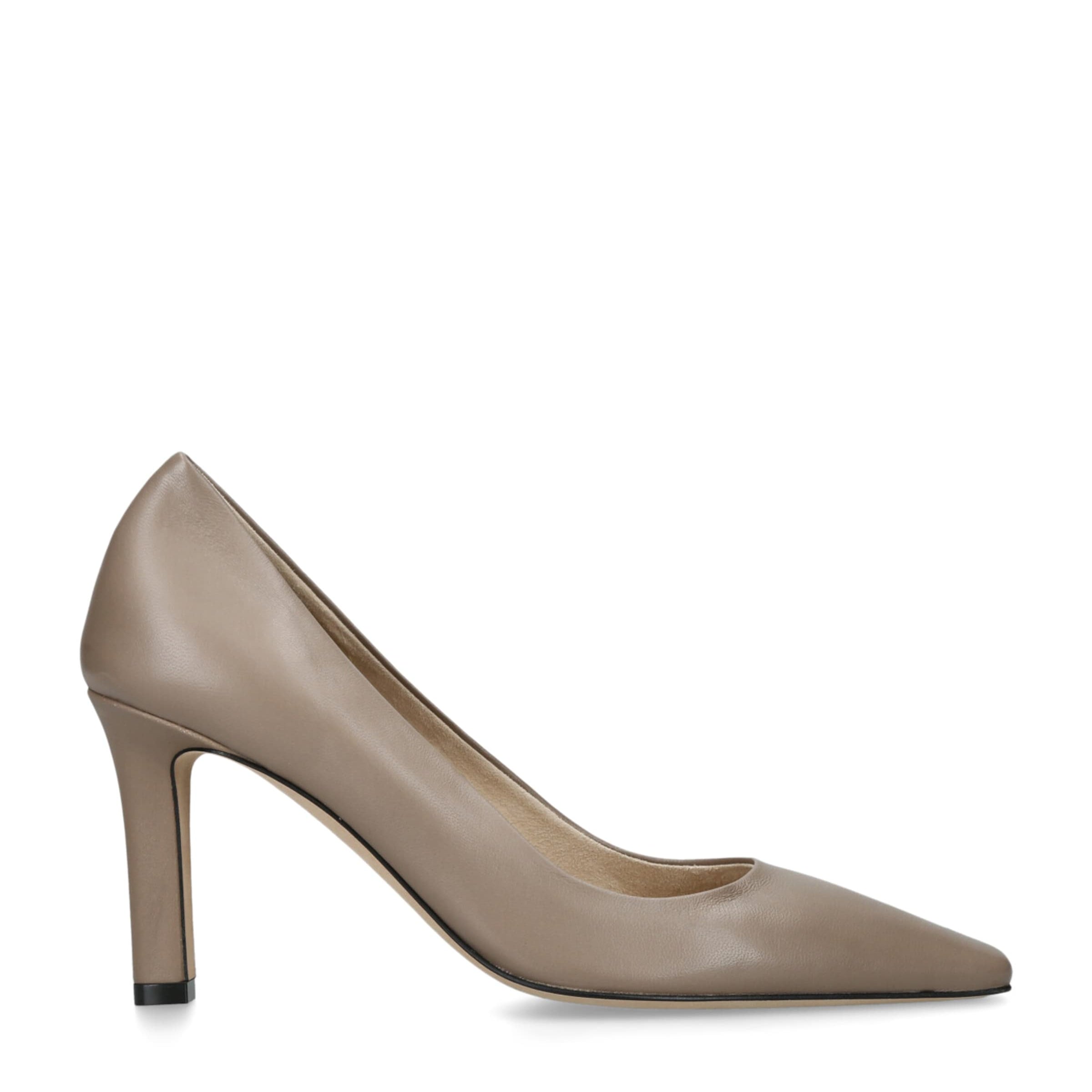 Beige Carla Leather Pumps 80
