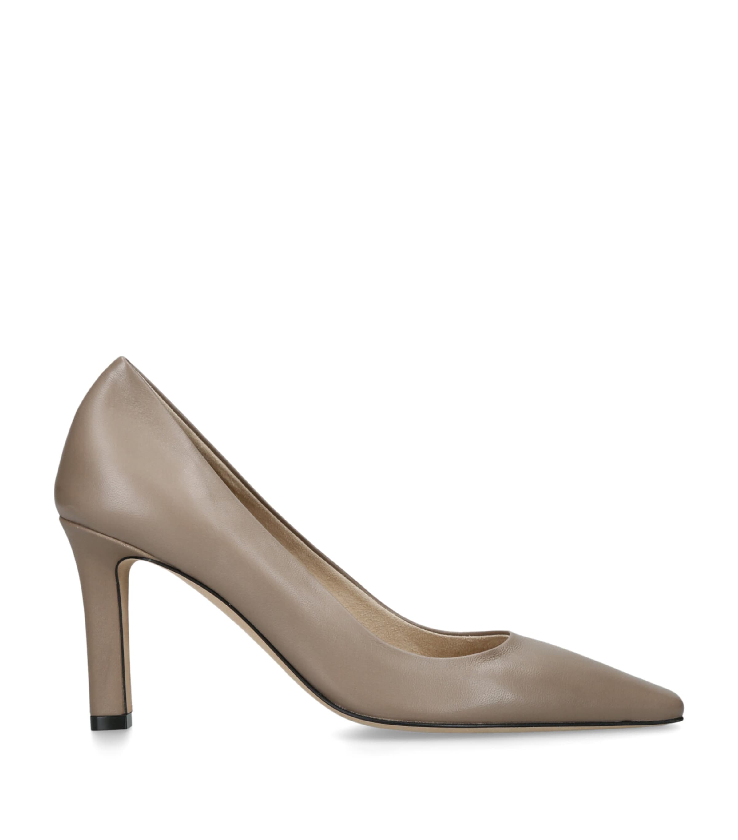 Beige Carla Leather Pumps 80