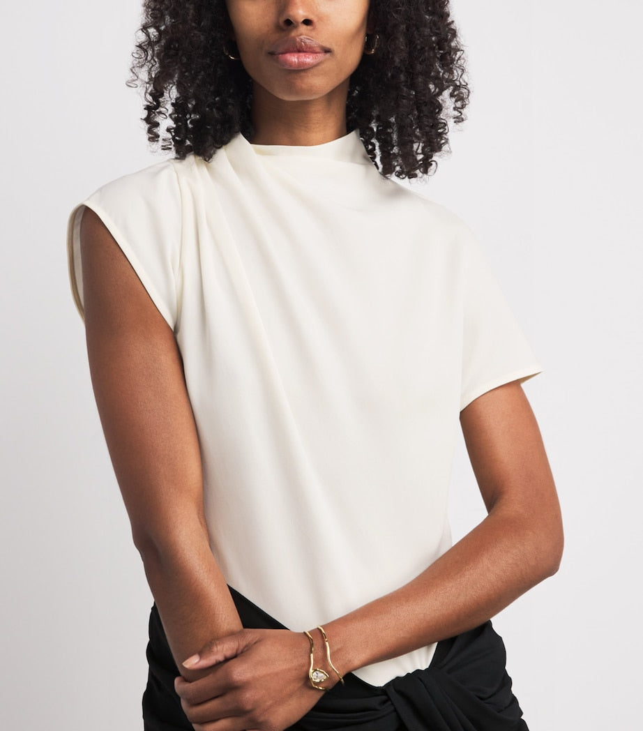 STAUD Multi Asymmetric Davina Midi Dress