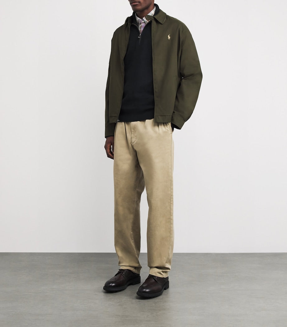 Green Water-Repellent Harrington Jacket