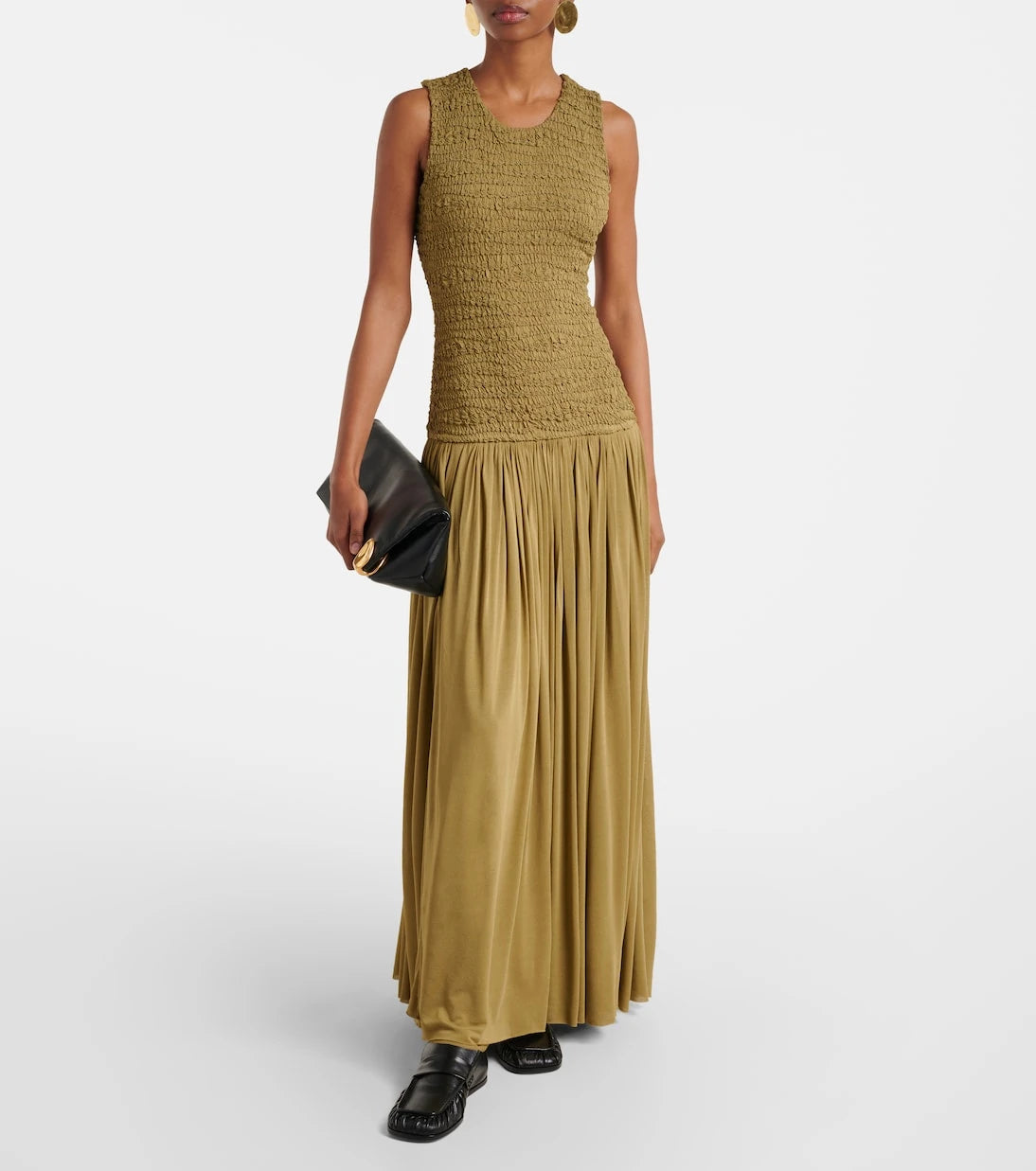 Jil Sander - Shirred plissé maxi dress