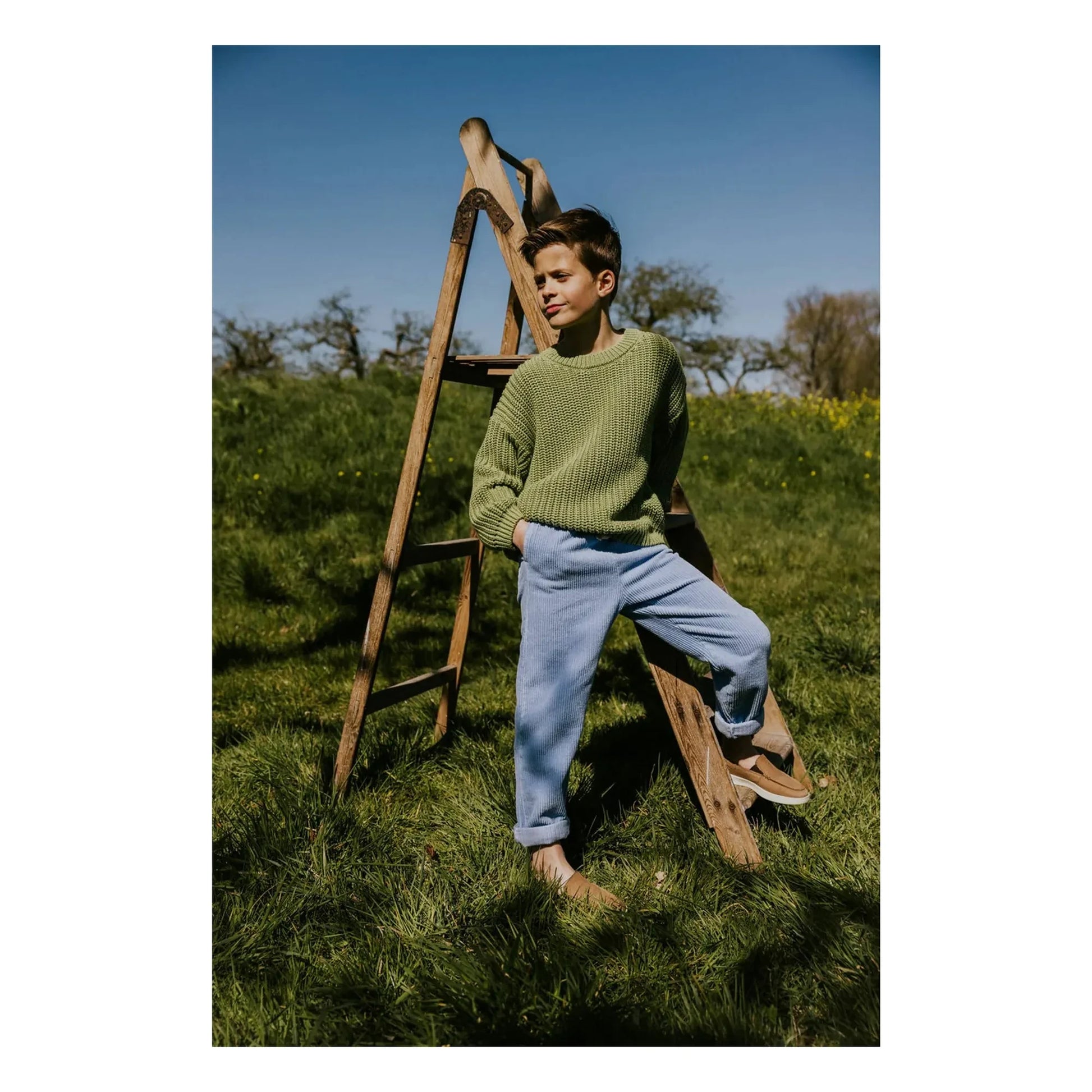 Yuki - Organic corduroy pants | Light blue