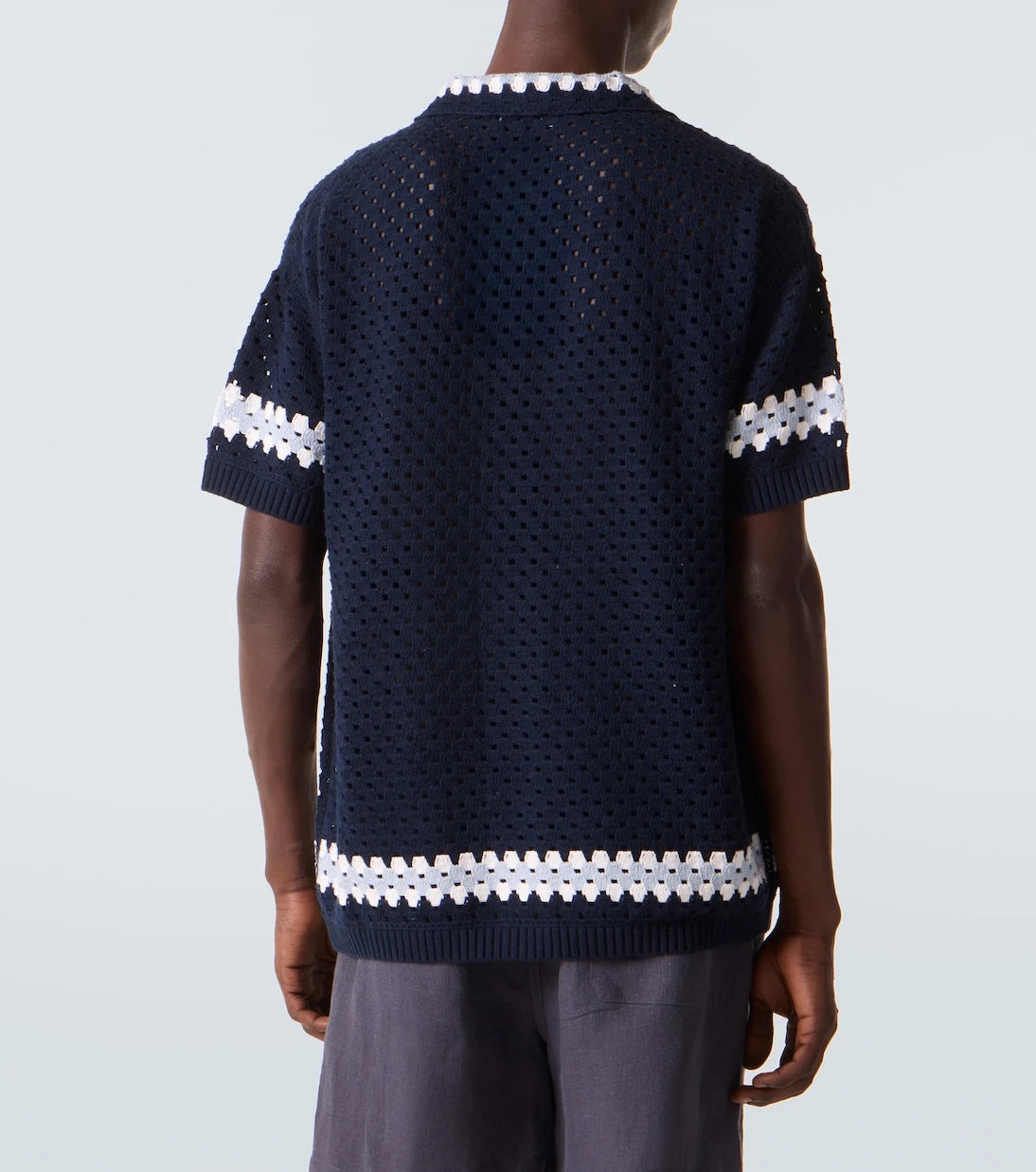 Frescobol Carioca - Pinto crochet cotton bowling shirt