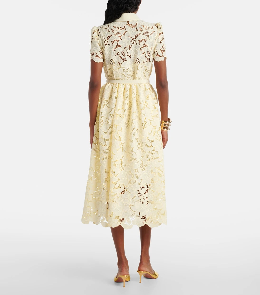 Self-Portrait - Lace-trimmed midi dress