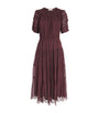 Ulla Johnson Burgundy Silk Ruffled Nan Midi Dress