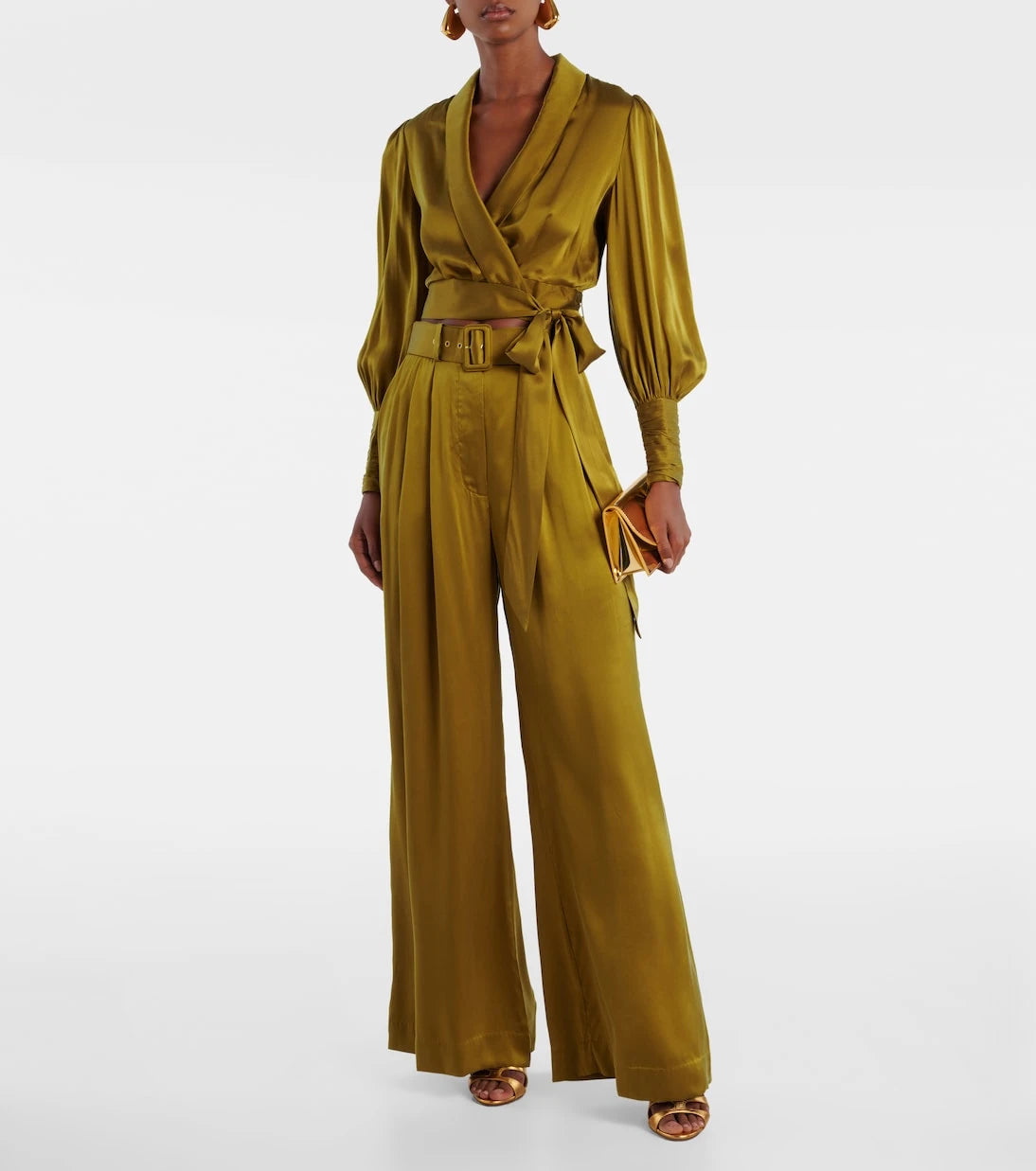 Zimmermann - Silk satin wide-leg pants