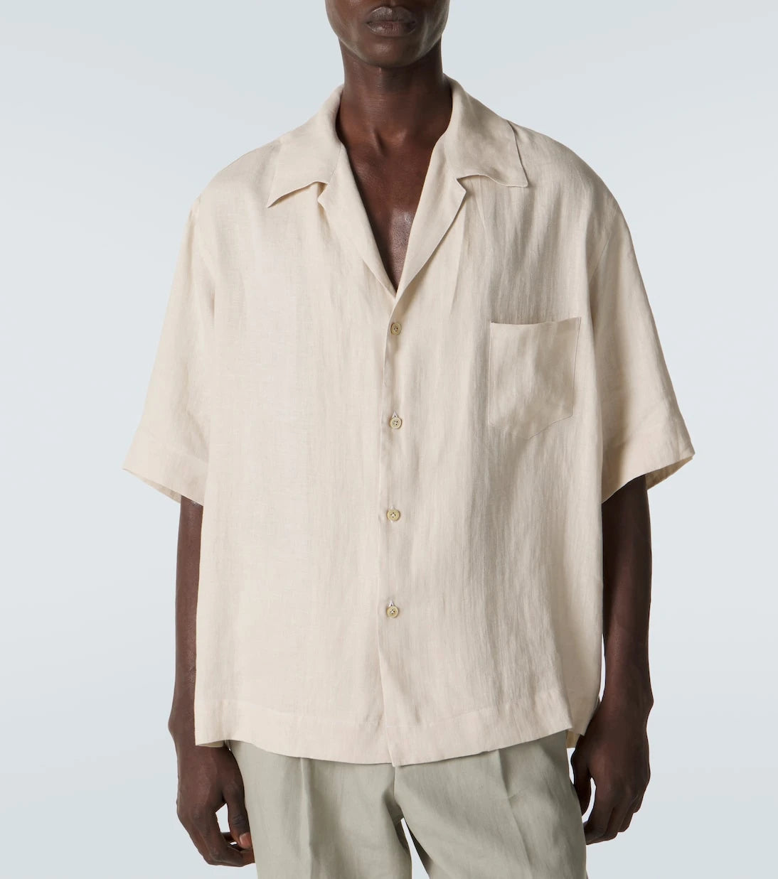 Kiton - Linen bowling shirt