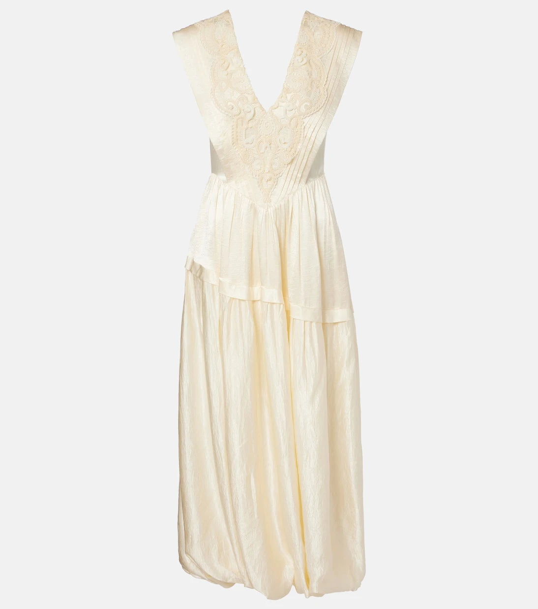 Xu Zhi - Lace-trimmed maxi dress
