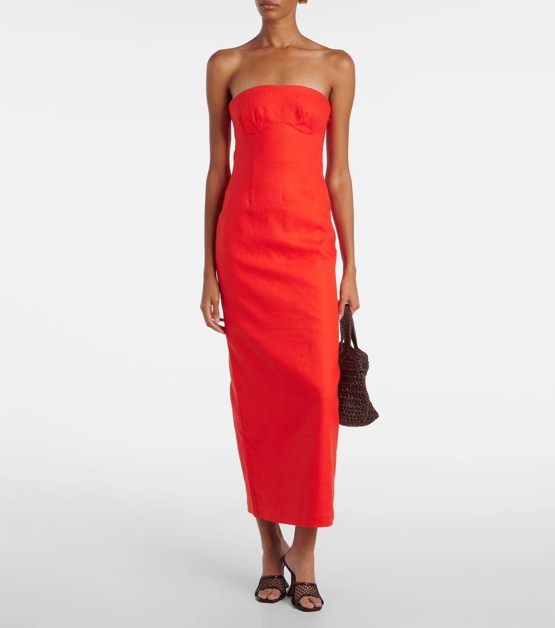 SIR - Strapless linen maxi dress