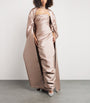 Marmar Halim Pink Draped Mikado Gown
