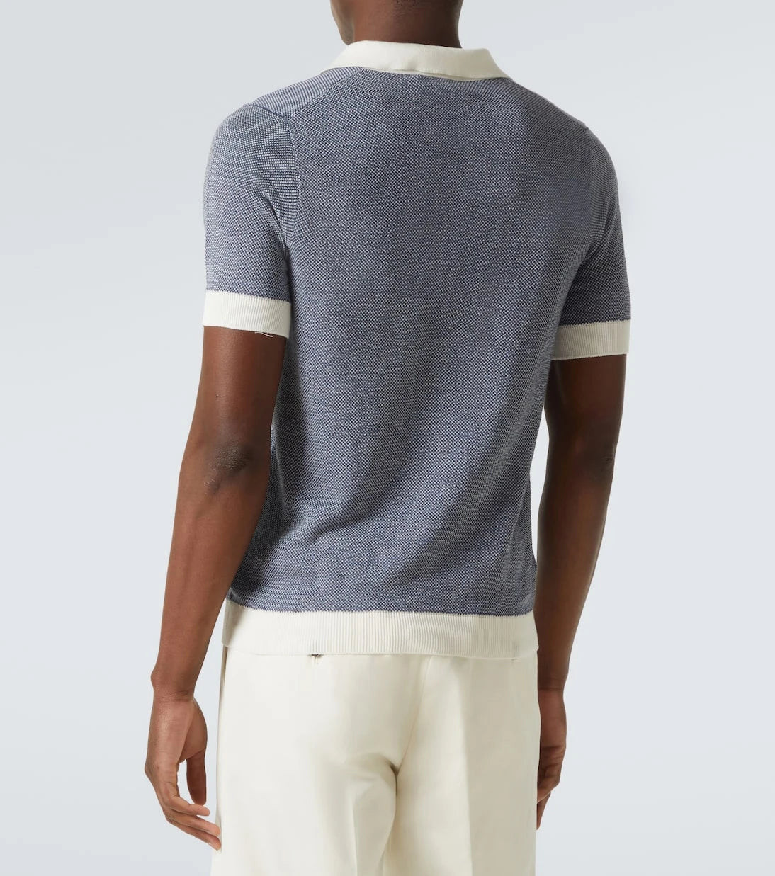 Thom Sweeney - Cotton and linen polo shirt