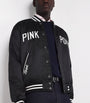 Polo Ralph Lauren Black Satin Pink Pony Baseball Jacket
