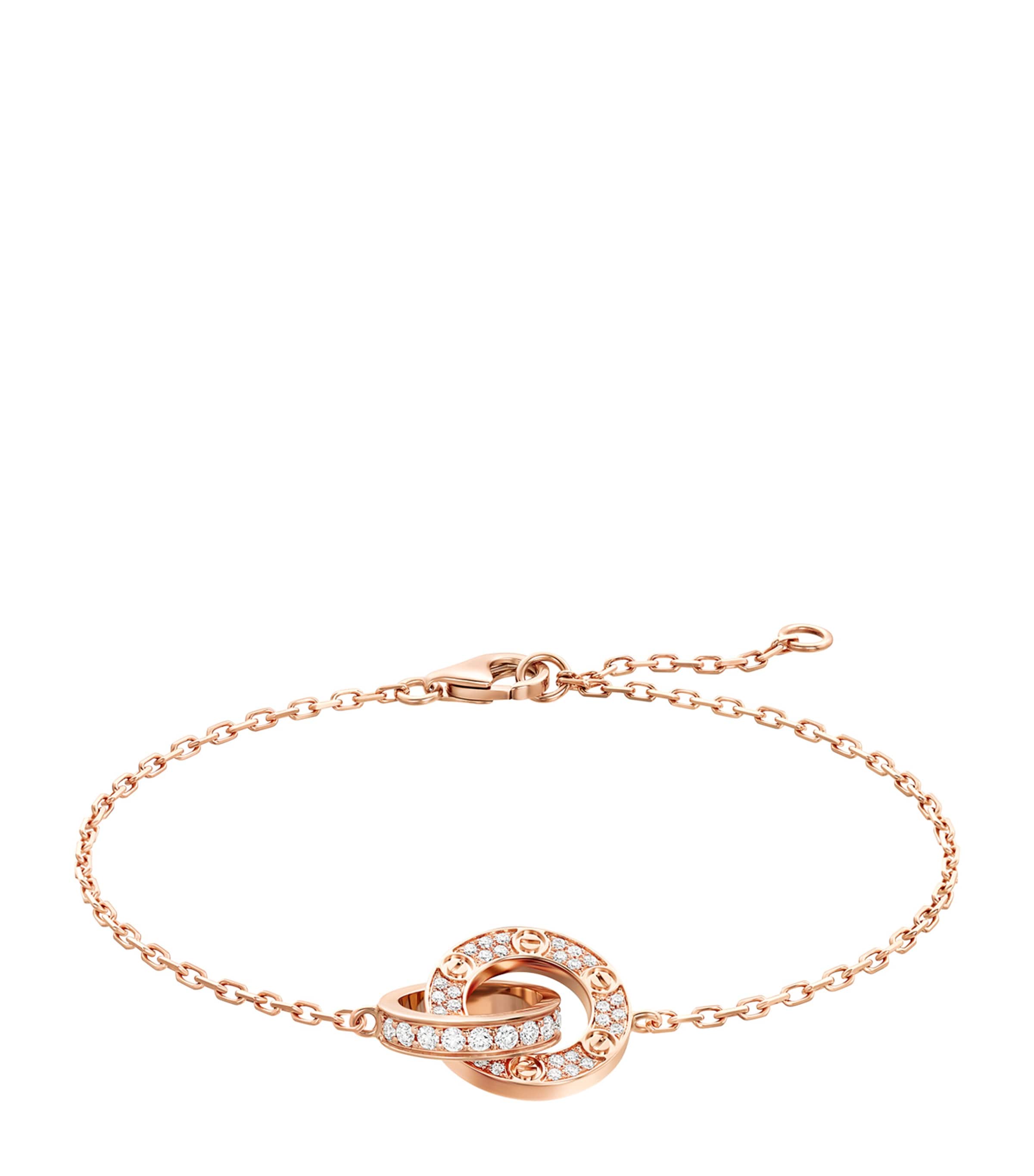 Rose Gold and Diamond LOVE Chain Bracelet