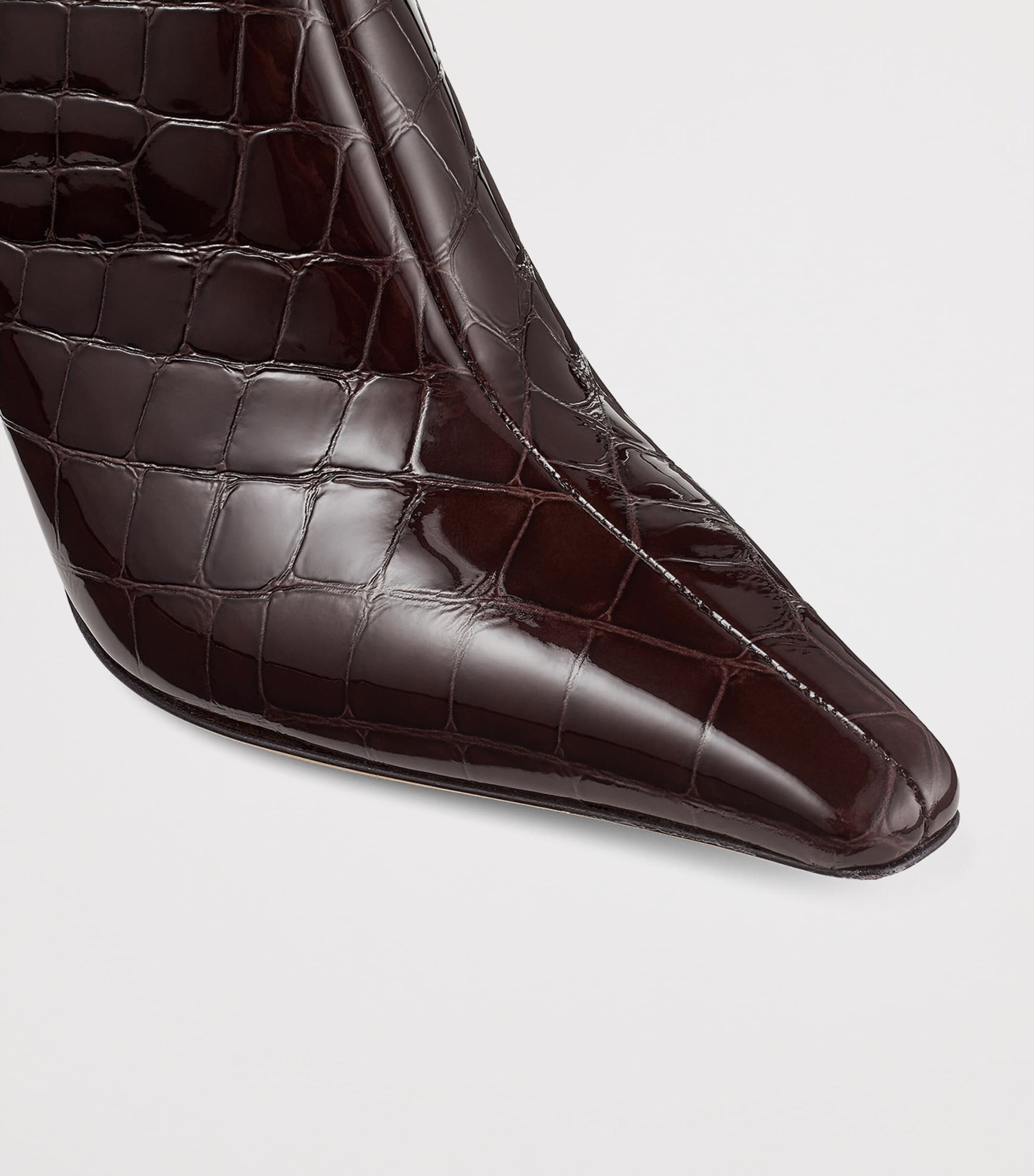 Jimmy Choo Brown Leather Croc-Embossed Agathe Knee-High Boots 85