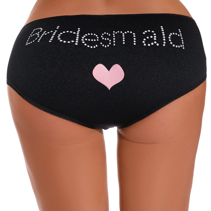 Rhinestone Bridesmaid Boy Shorts Panties