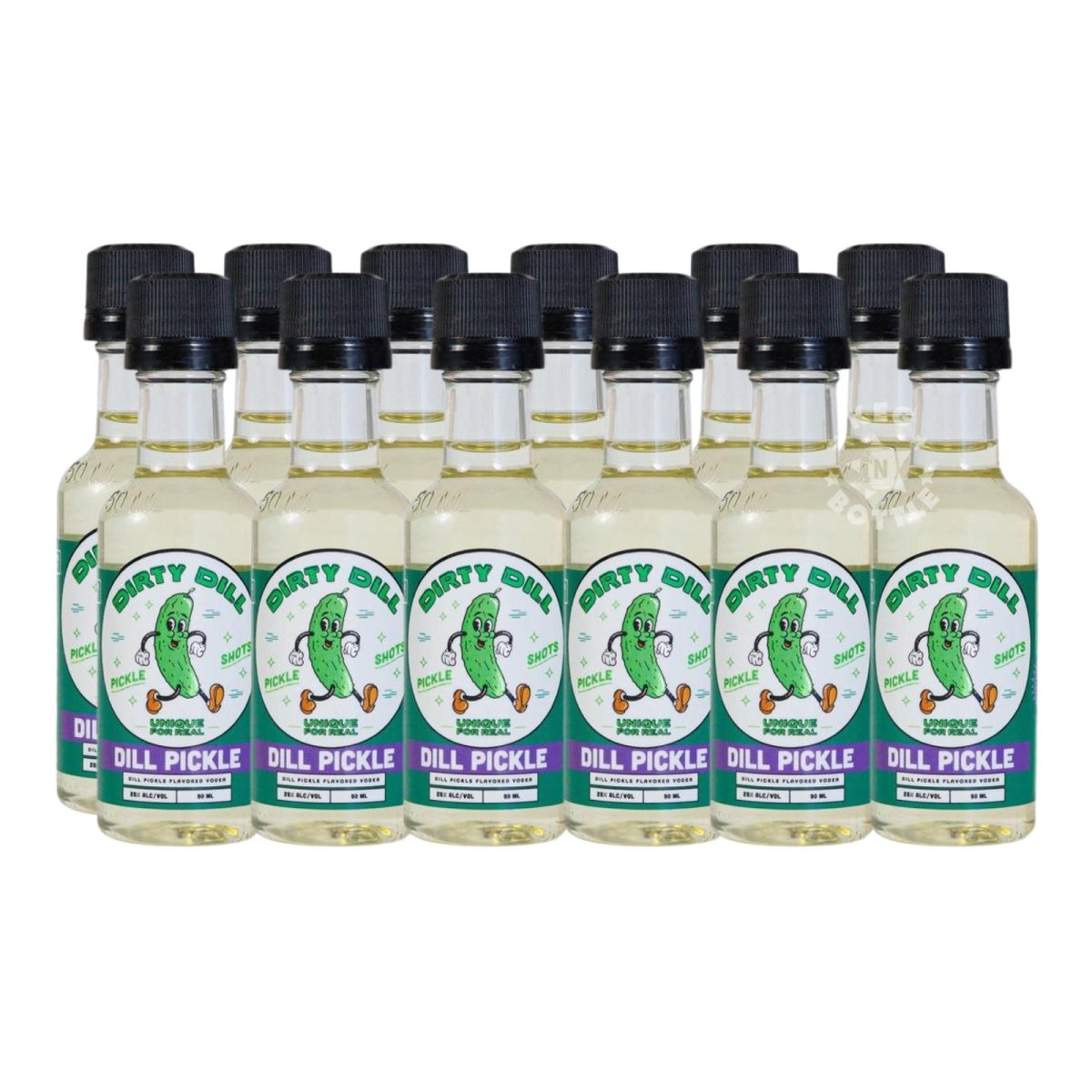 Dirty Dill Pickle Flavored Vodka Miniatures (12 Pack)