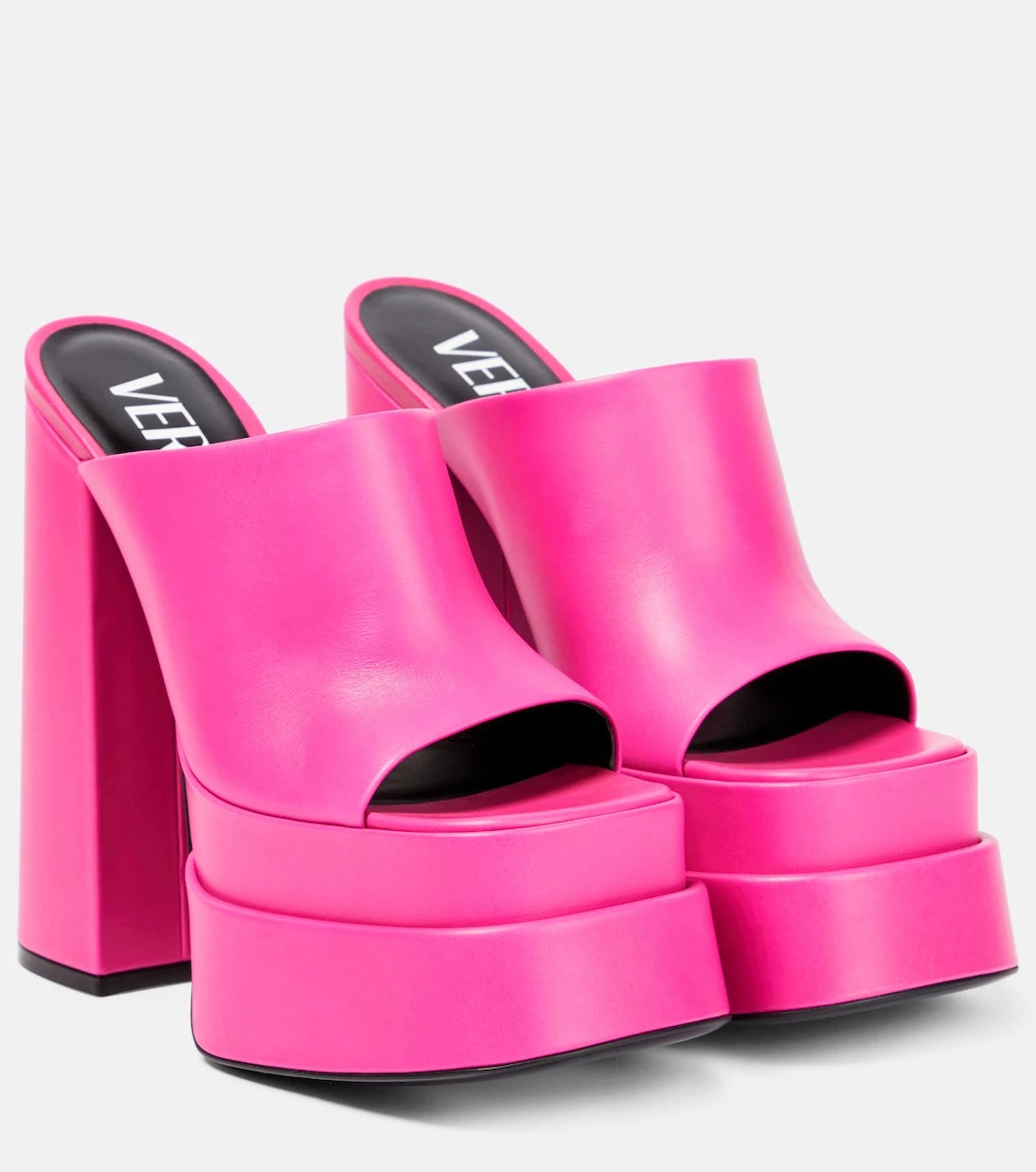 Versace - Leather platform mules
