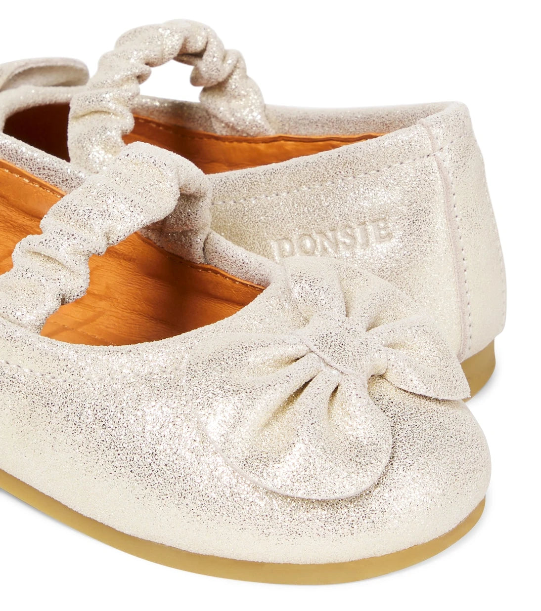 Donsje - Mylah bow-detail glitter leather ballet flats