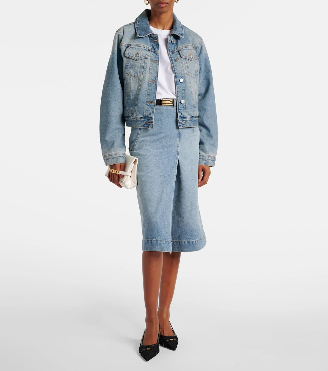 Victoria Beckham - Denim wrap skirt